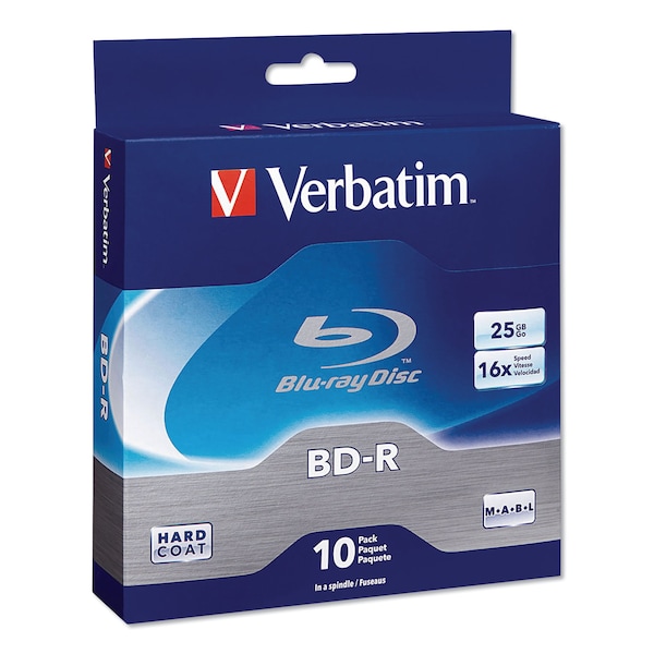 Verbatim BD-R Blu-Ray Disc, 25 GB, 16x, White, PK10 97238 - main